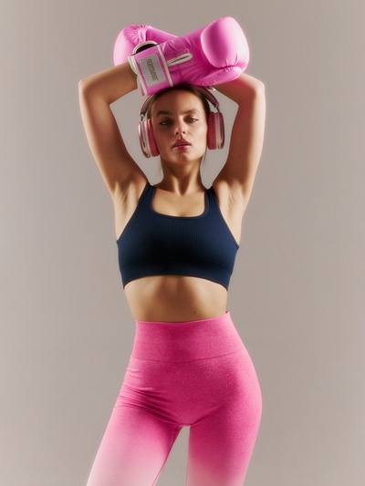 Топ спортивный в рубчик женский ONLYTOP, размер S, синий