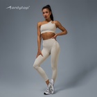 Топ спортивный женский ONLYTOP Asymmetry, размер 46 (L), бежевый - Фото 5