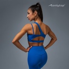 Топ спортивный женский ONLYTOP Asymmetry, размер 46 (L), синий - Фото 1