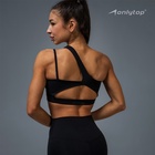 Топ спортивный женский ONLYTOP Asymmetry, размер 42 (S), чёрный - Фото 1