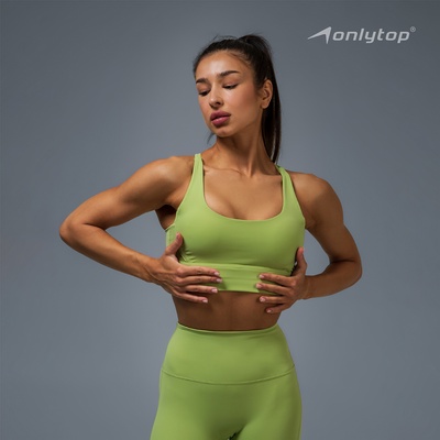 Топ спортивный ONLYTOP Sculpt, размер L, зелёный