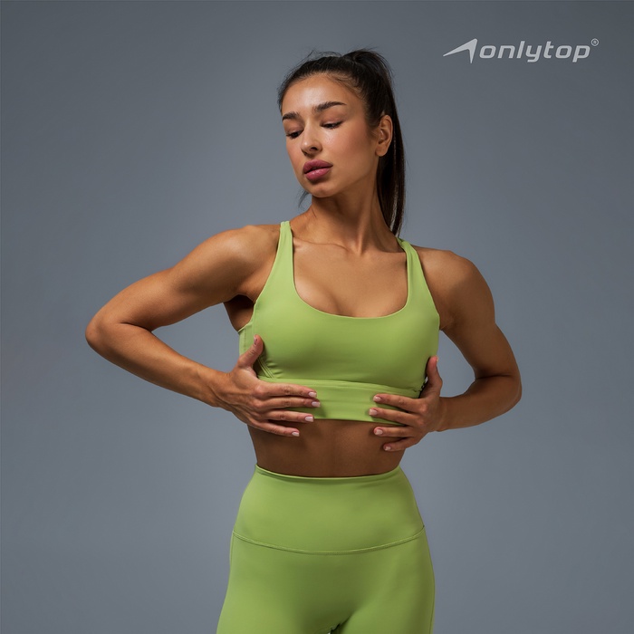 Топ спортивный женский ONLYTOP Sculpt, размер 42 (S), зелёный