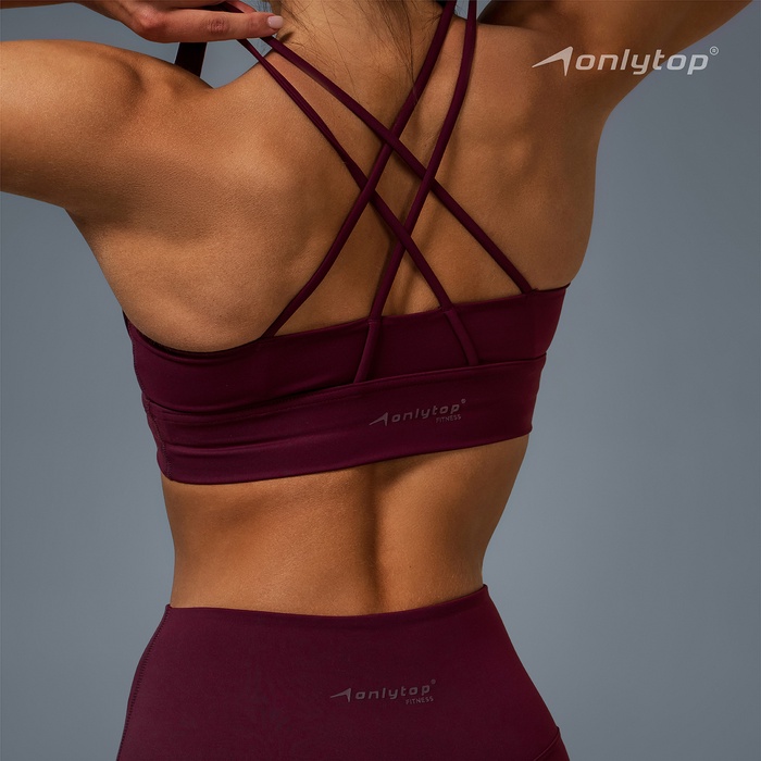 Топ спортивный женский ONLYTOP Sculpt, размер 42 (S), цвет сливовый