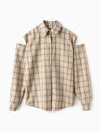 Рубашка женская MINAKU: Casual Collection, размер 52, бежевый в клетку - Фото 7