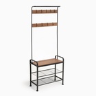 Прихожая напольная «Клик Мебель. София», с обувницей, с крючками, 1841×345×721 мм, цвет рустик браун/чёрный - Фото 1