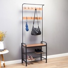 Прихожая напольная «Клик Мебель. София», с обувницей, с крючками, 1841×345×721 мм, цвет рустик браун/чёрный - Фото 4