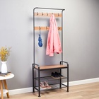 Прихожая напольная «Клик Мебель. София», с обувницей, с крючками, 1841×345×721 мм, цвет рустик браун/чёрный - Фото 5