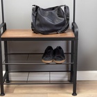 Прихожая напольная «Клик Мебель. София», с обувницей, с крючками, 1841×345×721 мм, цвет рустик браун/чёрный - Фото 7