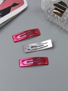 Заколки для волос QF «Хэдли», набор 3 шт., прямой, 5 см, розовые - Фото 2