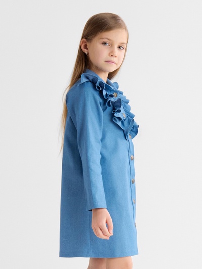 Платье для девочки MINAKU: Jeans collection, голубое, рост 140-146 см