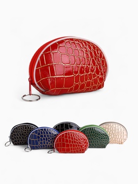 Кошелёк-монетница на молнии, 12?3.5?8.5 см, с тиснением, МИКС (комплект 2 шт)