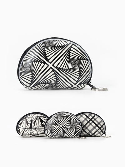 Кошелёк-монетница на молнии 9.5×3×7.5 см, с монохромным принтом, МИКС