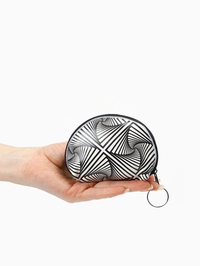 Кошелёк-монетница на молнии 9.5×3×7.5 см, с монохромным принтом, МИКС