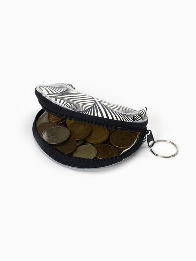 Кошелёк-монетница на молнии 9.5×3×7.5 см, с монохромным принтом, МИКС
