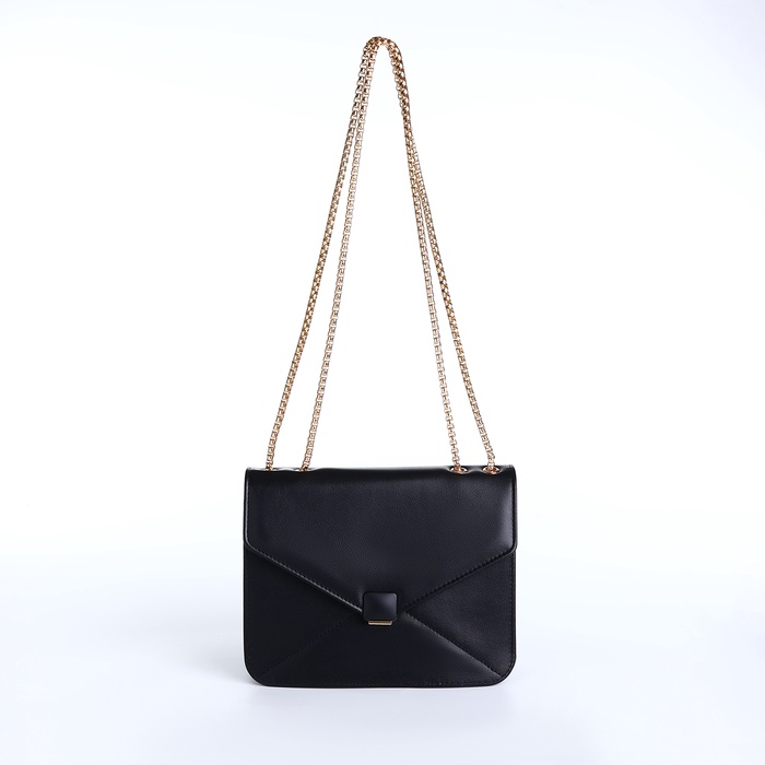 Сумка женская мессенджер на магните, 20×6×13 см, чёрная - Фото 1