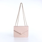 Сумка женская мессенджер на магните, 20×6×13 см, бежевая - Фото 12