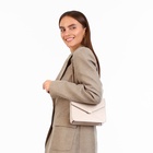 Сумка женская мессенджер на магните, 20×6×13 см, бежевая - Фото 2