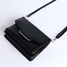 Сумка женская мессенджер на магнитах, 20×4×13 см, чёрная - Фото 7