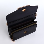 Сумка женская мессенджер на магнитах, 20×4×13 см, чёрная - Фото 5