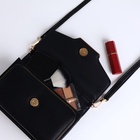 Сумка женская мессенджер на магнитах, 20×4×13 см, чёрная - Фото 6