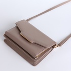 Сумка женская мессенджер на магнитах, 20×4×13 см, серая - Фото 7