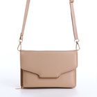 Сумка женская мессенджер на магнитах, 20×4×13 см, бежевая - Фото 13