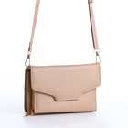 Сумка женская мессенджер на магнитах, 20×4×13 см, бежевая - Фото 8