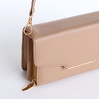 Сумка женская мессенджер на магнитах, 20×4×13 см, бежевая - Фото 9