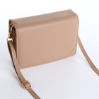 Сумка женская мессенджер на магнитах, 20×4×13 см, бежевая - Фото 10
