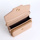 Сумка женская мессенджер на магнитах, 20×4×13 см, бежевая - Фото 5