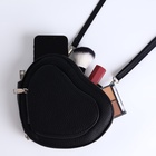 Сумка женская кросс-боди на молнии, в форме сердца, 20×5×16 см, чёрная - Фото 11