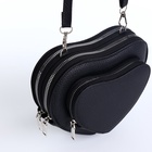 Сумка женская кросс-боди на молнии, в форме сердца, 20×5×16 см, чёрная - Фото 6