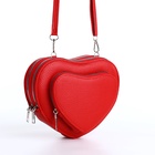 Сумка женская кросс-боди на молнии, красная - Фото 4