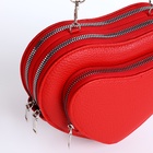 Сумка женская кросс-боди на молнии, красная - Фото 5