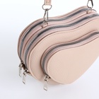 Сумка женская кросс-боди на молнии, в форме сердца, 20×5×16 см, бежевая - Фото 6