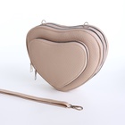 Сумка женская кросс-боди на молнии, в форме сердца, 20×5×16 см, бежевая - Фото 9