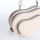 Сумка женская кросс-боди на молнии, в форме сердца, 20×5×16 см, белая - Фото 6