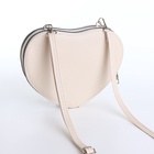 Сумка женская кросс-боди на молнии, в форме сердца, 20×5×16 см, белая - Фото 7