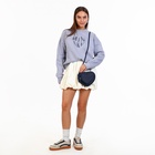 Сумка женская кросс-боди на молнии, в форме сердца, 20×5×16 см, тёмно-синяя - Фото 2