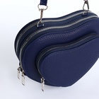 Сумка женская кросс-боди на молнии, в форме сердца, 20×5×16 см, тёмно-синяя - Фото 6