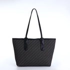 Сумка женская тоут на молнии, 30×11×25 см, чёрная - Фото 3