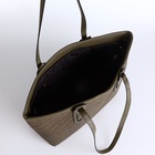 Сумка женская тоут на молнии, 30×11×25 см, зелёная - Фото 6