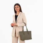 Сумка женская тоут на молнии, 30×11×25 см, зелёная - Фото 8