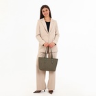 Сумка женская тоут на молнии, 30×11×25 см, зелёная - Фото 9