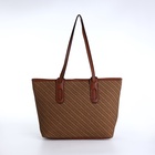 Сумка женская тоут на молнии, 30×11×25 см, коричневая - Фото 3