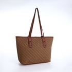 Сумка женская тоут на молнии, 30×11×25 см, коричневая - Фото 4