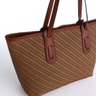 Сумка женская тоут на молнии, 30×11×25 см, коричневая - Фото 5