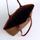 Сумка женская тоут на молнии, 30×11×25 см, коричневая - Фото 6