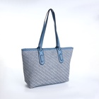 Сумка женская тоут на молнии, 30×11×25 см, голубая - Фото 4