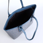 Сумка женская тоут на молнии, 30×11×25 см, голубая - Фото 6